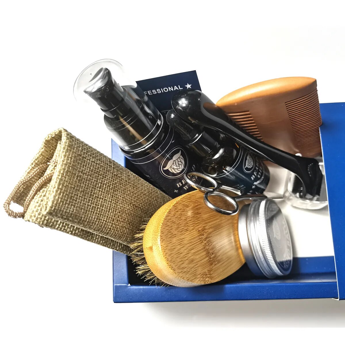 Kit de Cuidados com a Barba (8 itens)