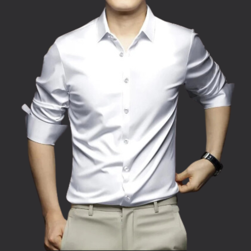 Camisa Social Masculina Seda Gelo