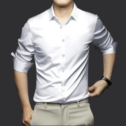 Camisa Social Masculina Seda Gelo