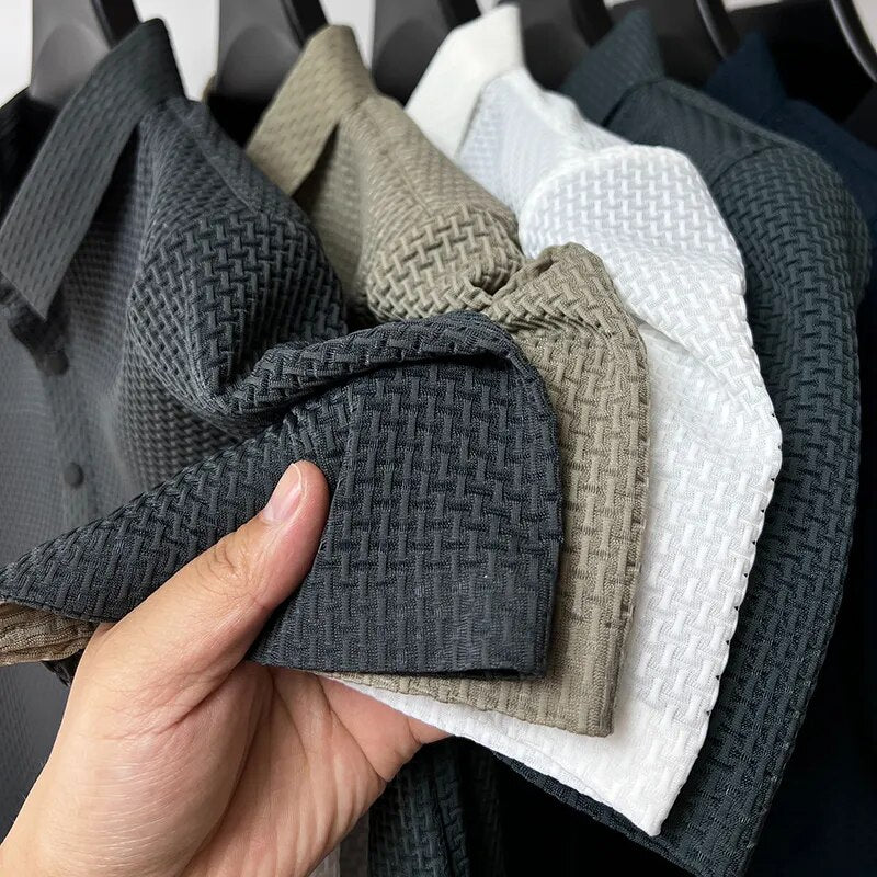 Camisa Polo Renda Seda Gelo
