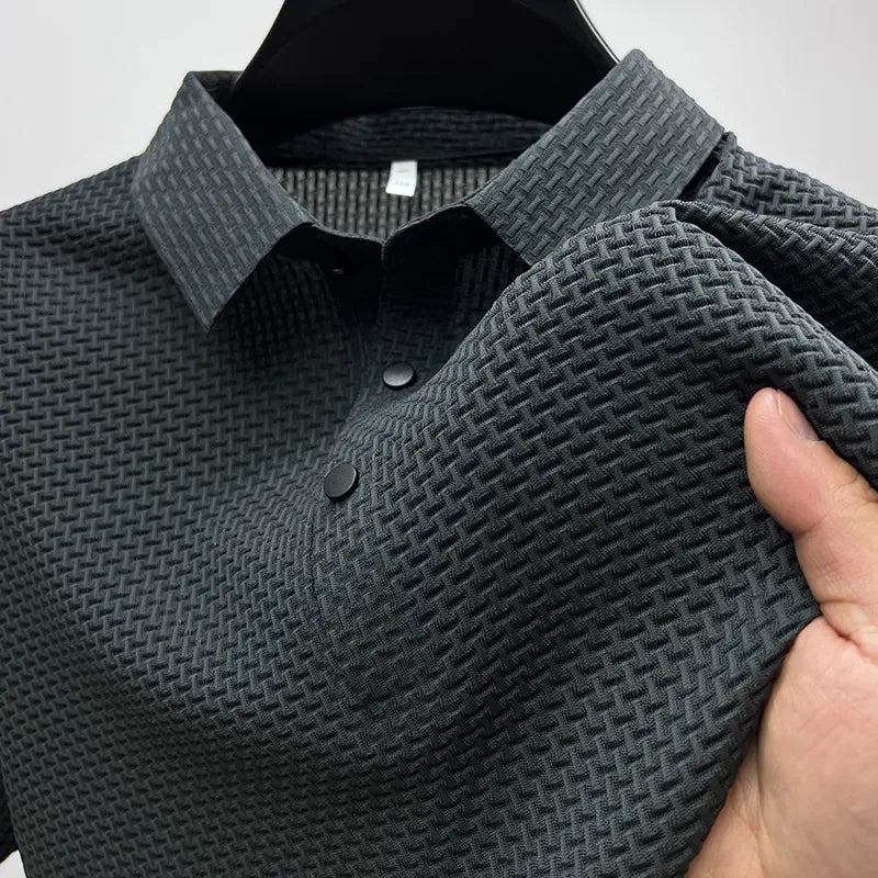 Camisa Polo Renda Seda Gelo