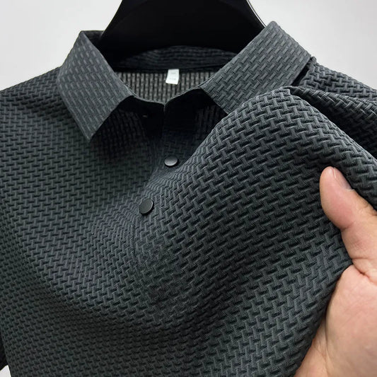 Camisa Polo Renda Seda Gelo
