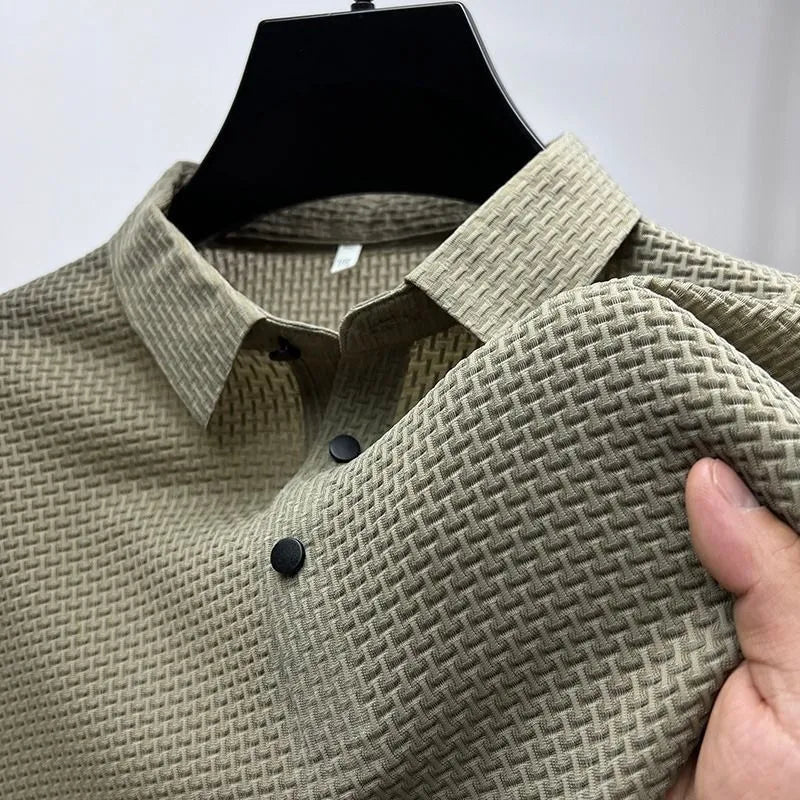 Camisa Polo Renda Seda Gelo