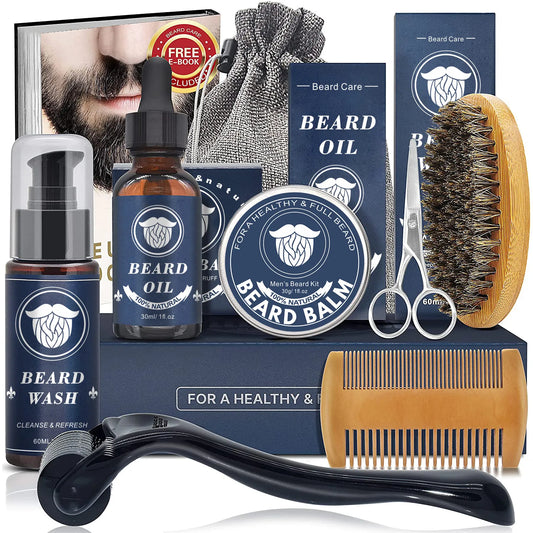 Kit de Cuidados com a Barba (8 itens)