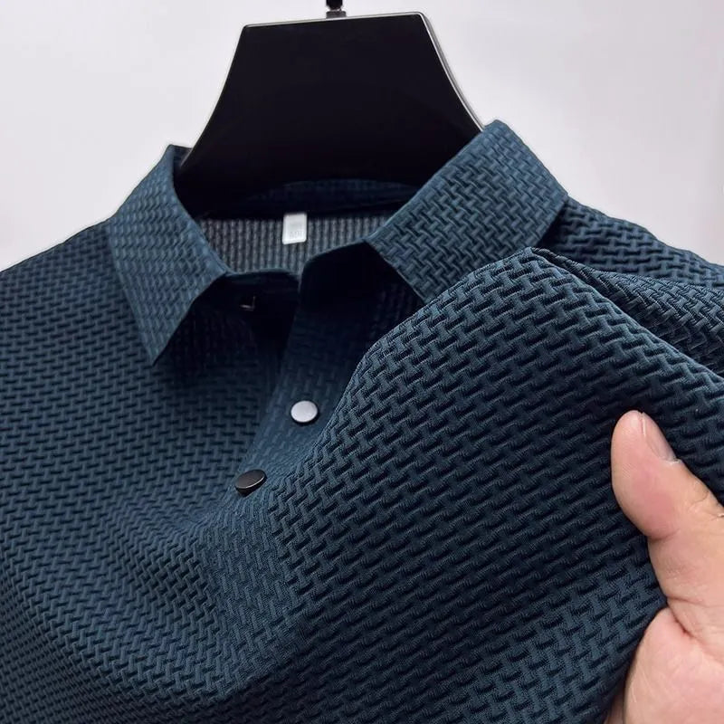 Camisa Polo Renda Seda Gelo