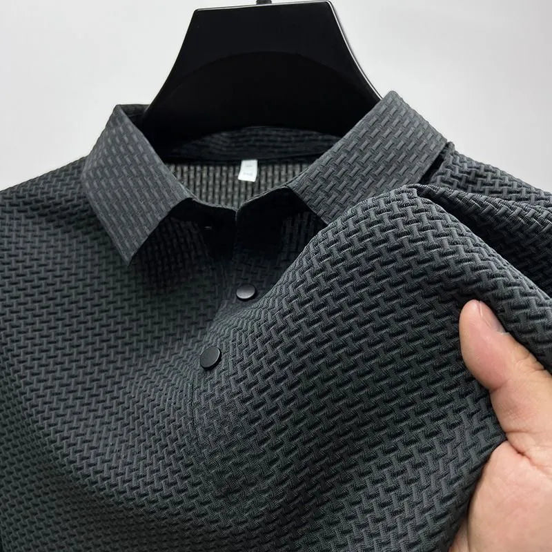 Camisa Polo Renda Seda Gelo