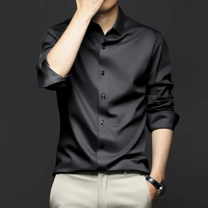 Camisa Social Seda Gelo